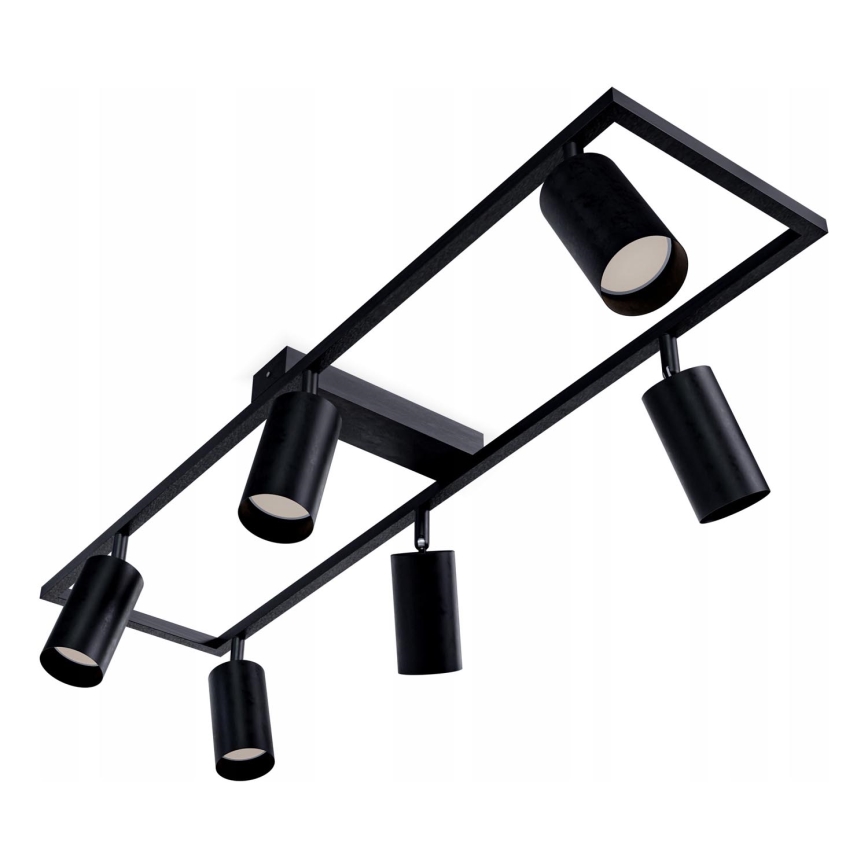 Loftspot 6 x GU10, 30 W, 230 V – sort