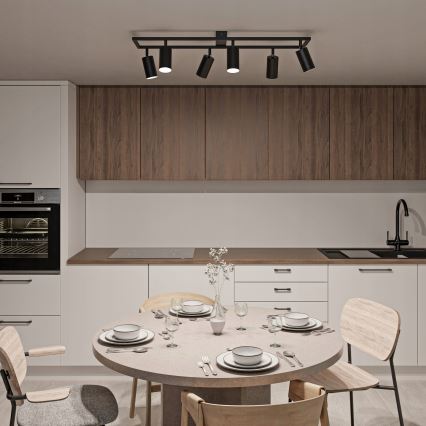 Loftspot 6 x GU10, 30 W, 230 V – sort