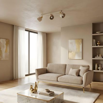 Loftspot PARKLA 3xE27/15W/230V beige/guld