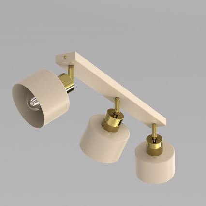 Loftspot PARKLA 3xE27/15W/230V beige/guld