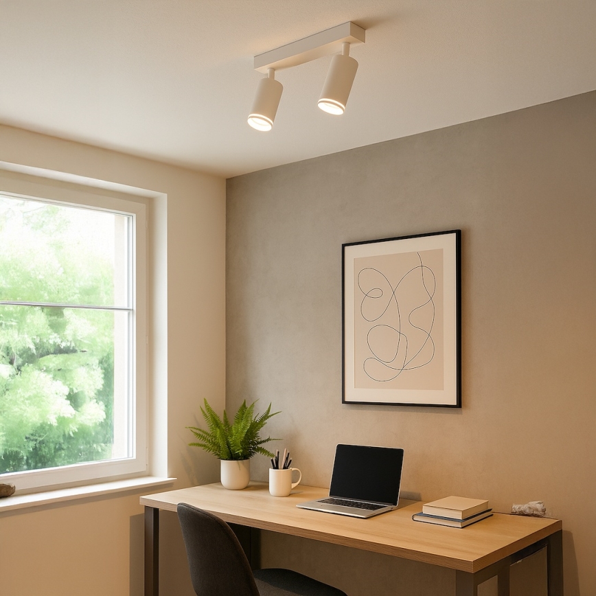 Loftspot PIPE 2xGU10/10W/230V hvid