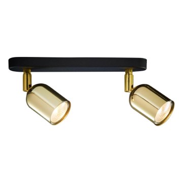 Loftspot TOP 2xGU10/10W/230V sort/guld