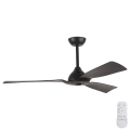 Loftventilator diameter 132 cm IP44 sort + fjernbetjening