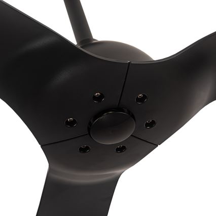 Loftventilator til badeværelse diameter 132 cm IP44 sort + fjernbetjening
