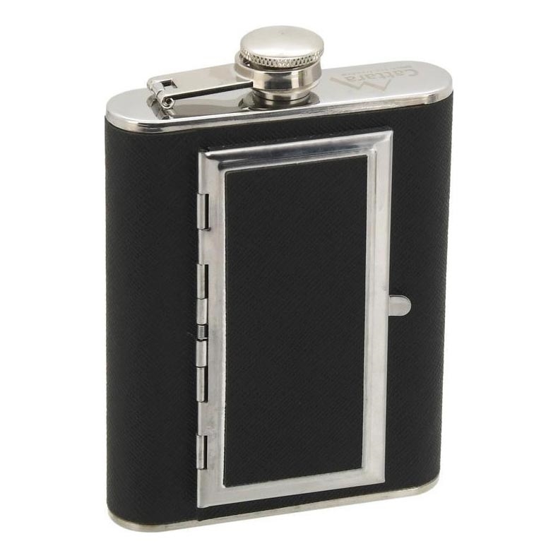 Lommelærke med cigaretui 175 ml sort