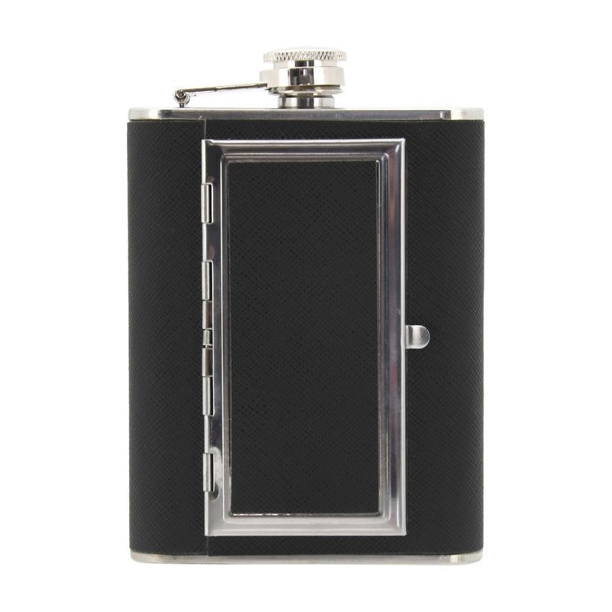Lommelærke med cigaretui 175 ml sort
