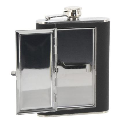Lommelærke med cigaretui 175 ml sort