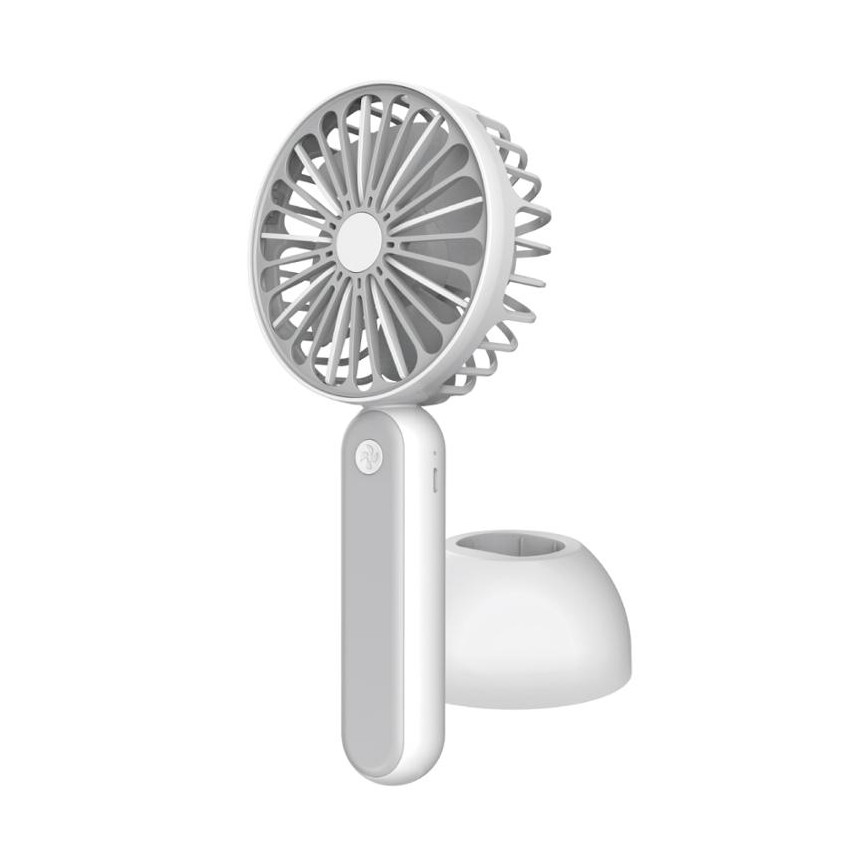 Lommeventilator 1200 mm/3,7V USB grå/hvid