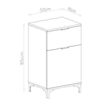 LORA skab med skuffe, beige