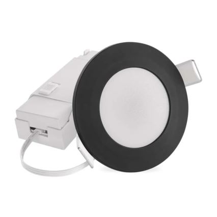 LED Badeværelsesloftlampe LORI LED/4,5W/230V IP65 2700/4000K Ø 8,5 cm sort