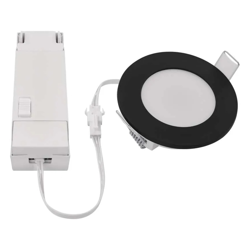 LED Badeværelsesloftlampe LORI LED/4,5W/230V IP65 2700/4000K Ø 8,5 cm sort