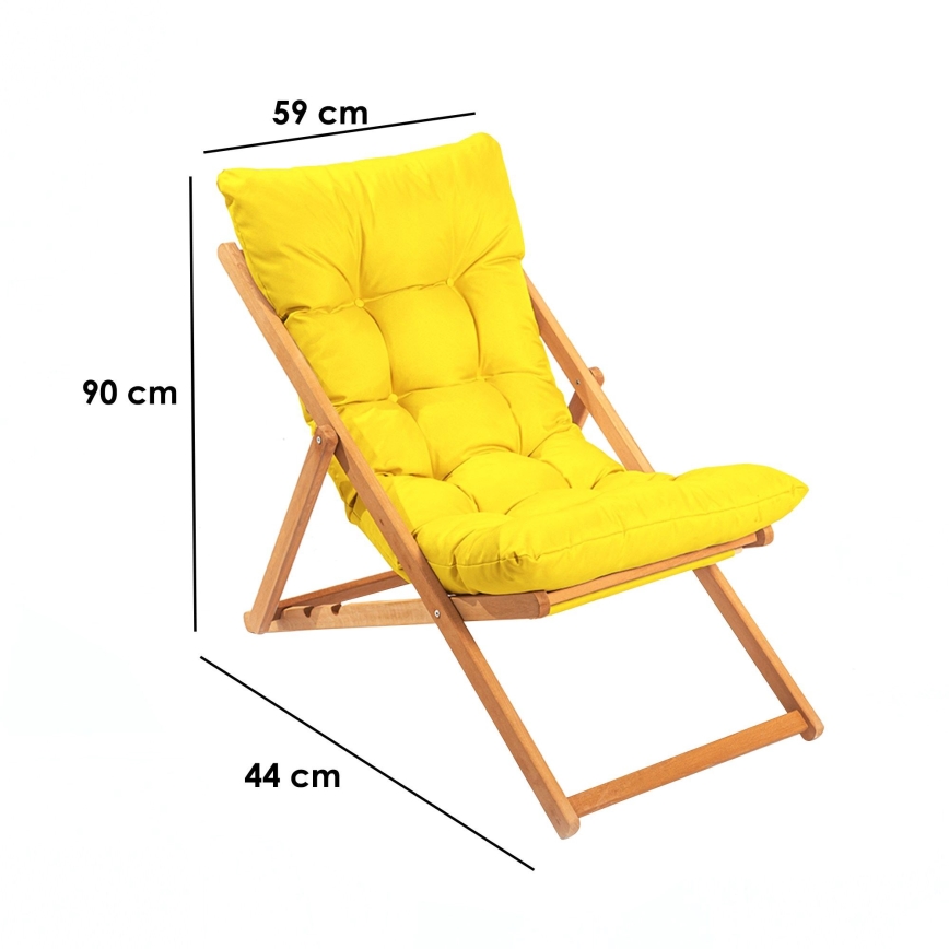 Loungestol gul/bøg