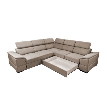 Loungesæt til hjørne foldbart med opbevaringsplads GRANADA beige
