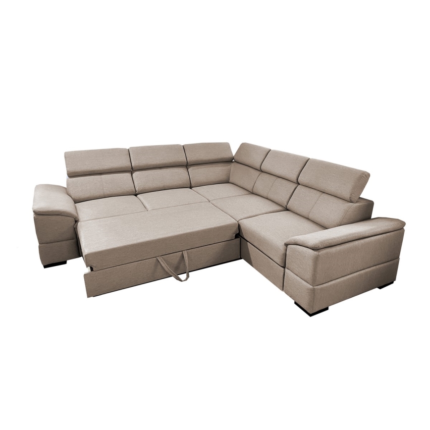 Loungesæt til hjørne foldbart med opbevaringsplads GRANADA beige