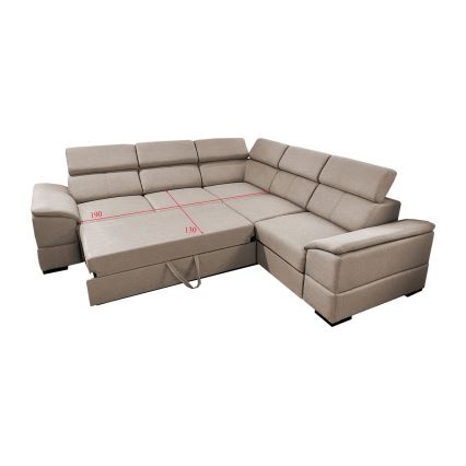 Loungesæt til hjørne foldbart med opbevaringsplads GRANADA beige