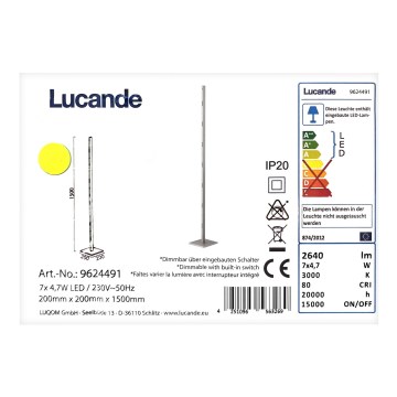 Lucande - LED gulvlampe dæmpbar MARGEAU 7xLED/4,7W/230V