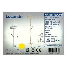 Lucande - LED gulvlampe dæmpbar PARTHENA LED/29,1W/230V + LED/5,3W/230V