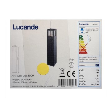 Lucande - LED udendørslampe NICOLA LED/7W/230V IP54