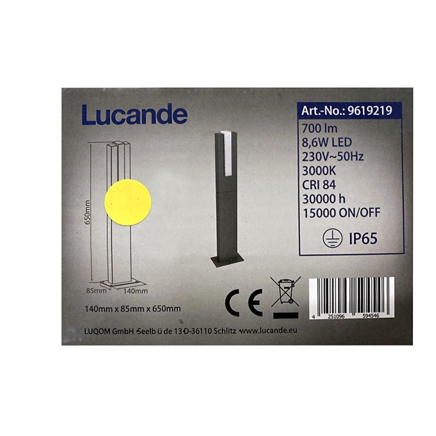 Lucande - LED udendørslampe VIRGALIA LED/8,6W/230V