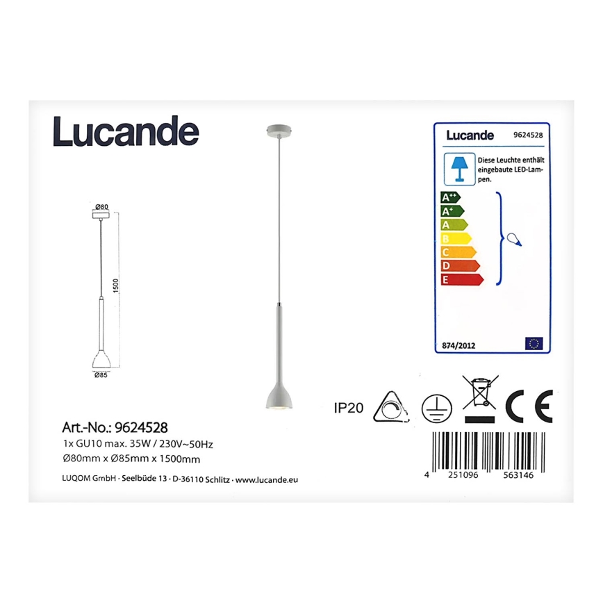 Lucande - Pendel NORDWIN 1xGU10/35W/230V