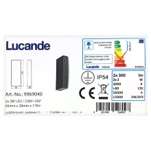 Lucande - Udendørs LED væglampe CORDA 2xLED/3W/230V IP54