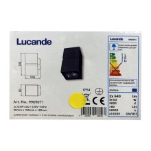 Lucande - Udendørs LED væglampe GABRIELA 2xLED/9,5W/230V IP54