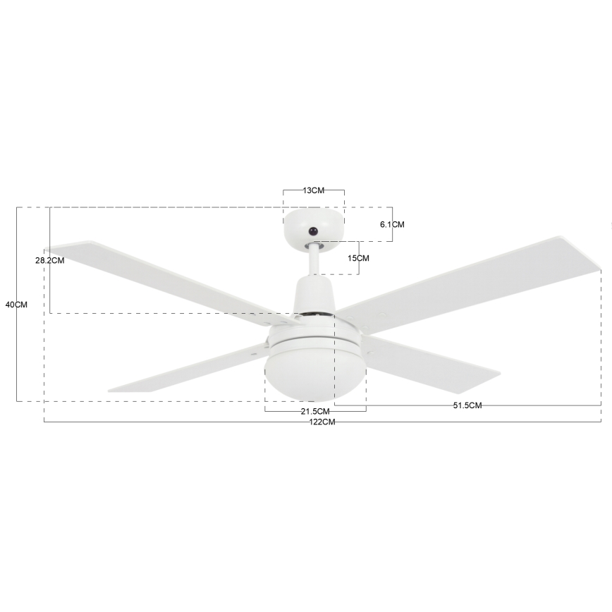 Lucci Air 210339 - Loftventilator AIRFUSION QUEST 1xE27/60W/230V hvid/træ + fjernbetjening