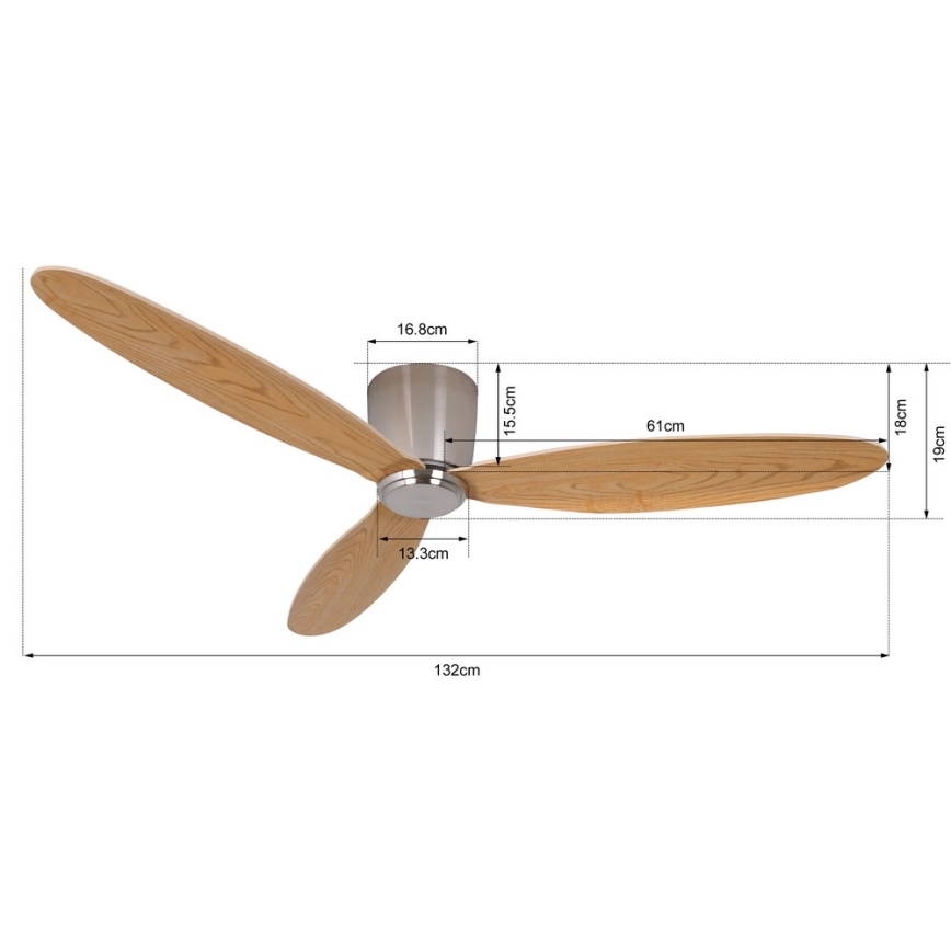 Lucci air 210519 - Loftventilator AIRFUSION RADAR skinnende krom/træ + fjernbetjening