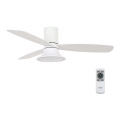 Lucci Air 210661 - LED dæmpbar loftventilator FLUSSO 1xGX53/18W/230V træ/hvid + fjernbetjening