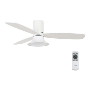 Lucci Air 210661 - LED dæmpbar loftventilator FLUSSO 1xGX53/18W/230V træ/hvid + fjernbetjening