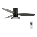 Lucci Air 210662 - LED dæmpbar loftventilator FLUSSO 1xGX53/18W/230V træ/sort + fjernbetjening