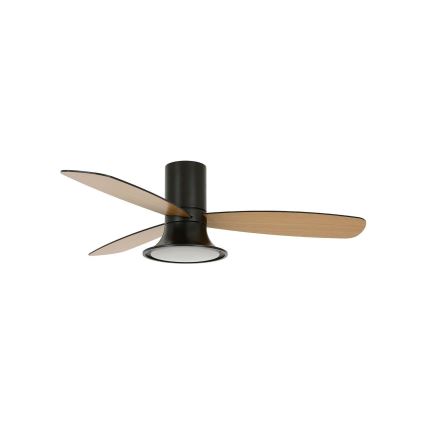 Lucci Air 210662 - LED dæmpbar loftventilator FLUSSO 1xGX53/18W/230V træ/sort + fjernbetjening