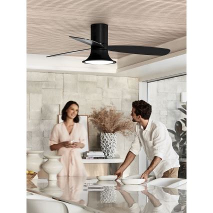 Lucci Air 210662 - LED dæmpbar loftventilator FLUSSO 1xGX53/18W/230V træ/sort + fjernbetjening