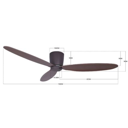Lucci air 212883 - Loftventilator AIRFUSION RADAR træ/brun Ø 132 cm + fjernbetjening