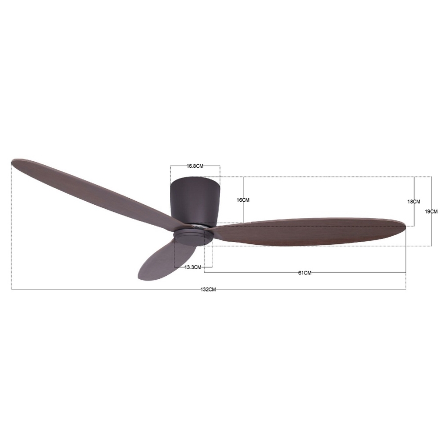 Lucci air 212883 - Loftventilator AIRFUSION RADAR træ/brun Ø 132 cm + fjernbetjening