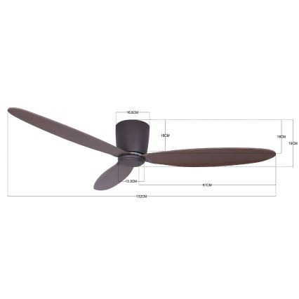 Lucci air 212883 - Loftventilator AIRFUSION RADAR træ/brun Ø 132 cm + fjernbetjening