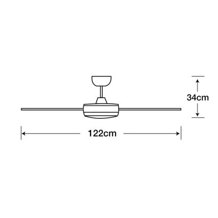 Lucci air 212899 - LED loftventilator dæmpbar MOONAH 1xGX53/21W/230V sort + fjernbetjening