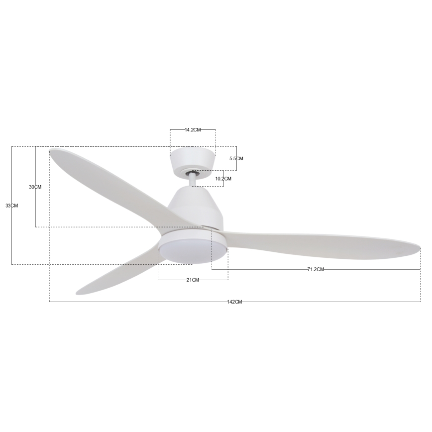 Lucci air 213043 - LED loftventilator WHITEHAVEN GX53/17W/230V hvid + fjernbetjening