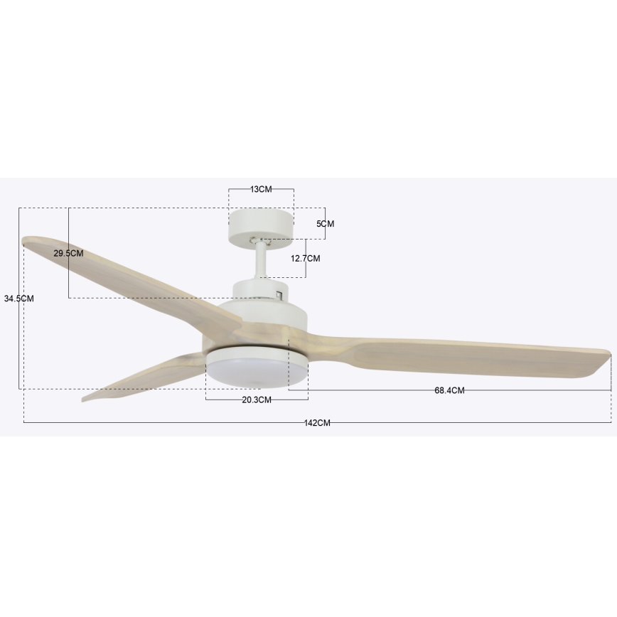 Lucci air 213055 - LED loftventilator SHOALHAVEN GX53/17W/230V kejsertræ/hvid + fjernbetjening