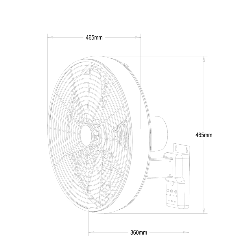 Lucci air 213124 - Væghængt ventilator BREEZE 55W/230V sort + fjernbetjening