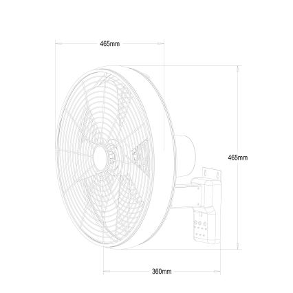 Lucci air 213125 - Væghængt ventilator BREEZE 55W/230V sort/brun + fjernbetjening