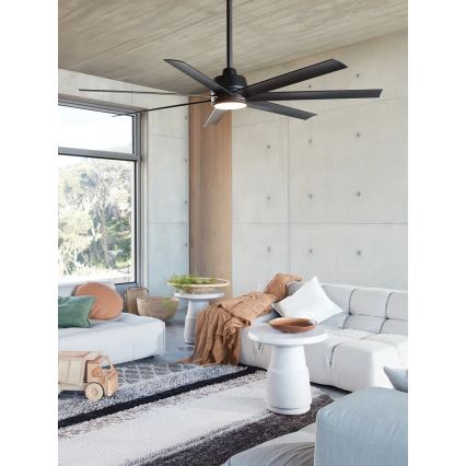 Lucci Air 21318349 - LED loftventilator dæmpbar ATLANTA 1xGX53/12W/230V diameter 142 cm sort + fjernbetjening