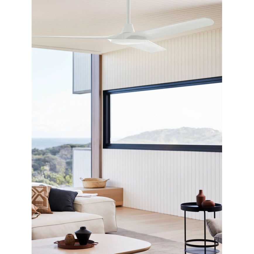 Lucci Air 21321549 - Loftventilator ABYSS diameter 142 cm IP66 hvid + fjernbetjening