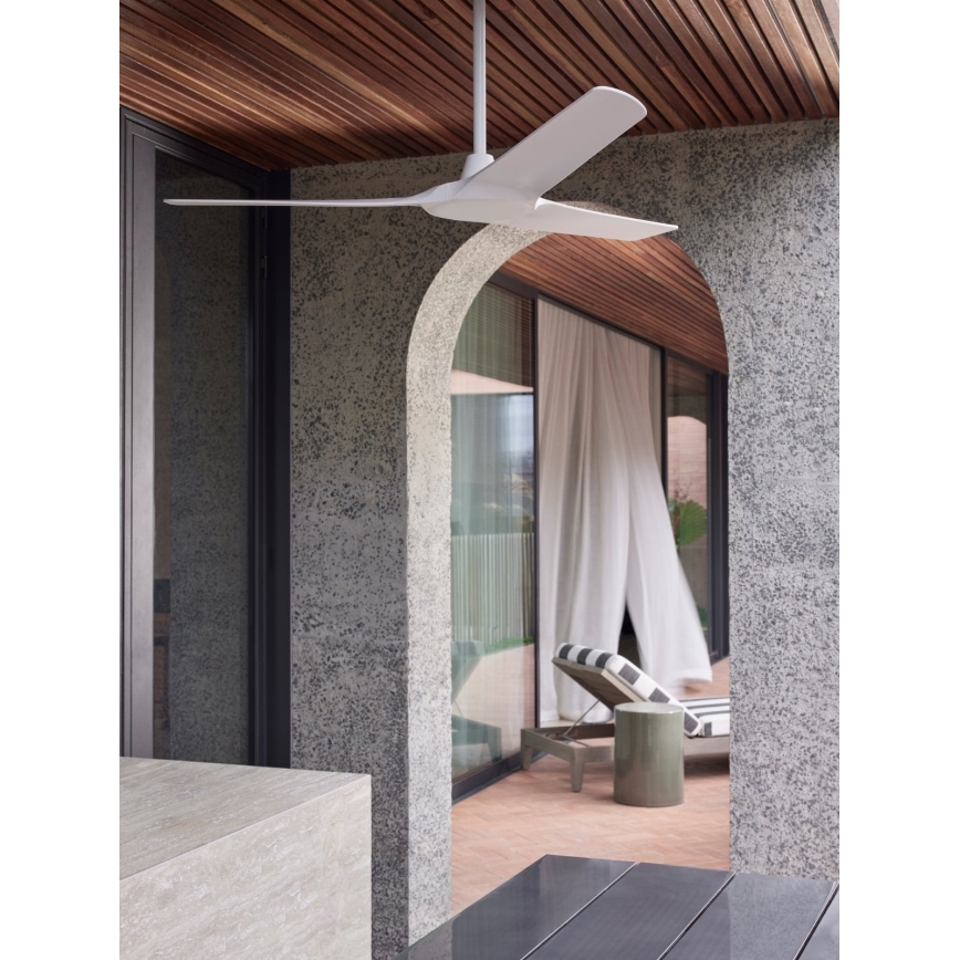 Lucci Air 21321549 - Loftventilator ABYSS Ø 142 cm IP66 hvid + fjernbetjening