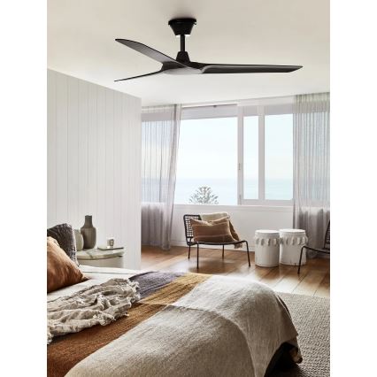 Lucci Air 21321649 - Loftventilator ABYSS diameter 142 cm IP66 sort + fjernbetjening