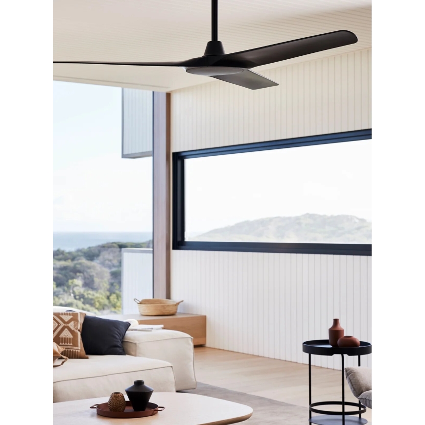 Lucci Air 21321649 - Loftventilator ABYSS diameter 142 cm IP66 sort + fjernbetjening