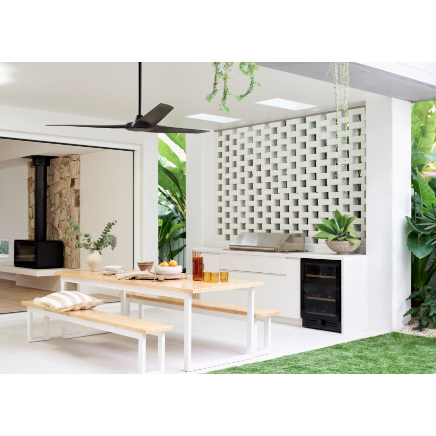 Lucci Air 21321649 - Loftventilator ABYSS diameter 142 cm IP66 sort + fjernbetjening