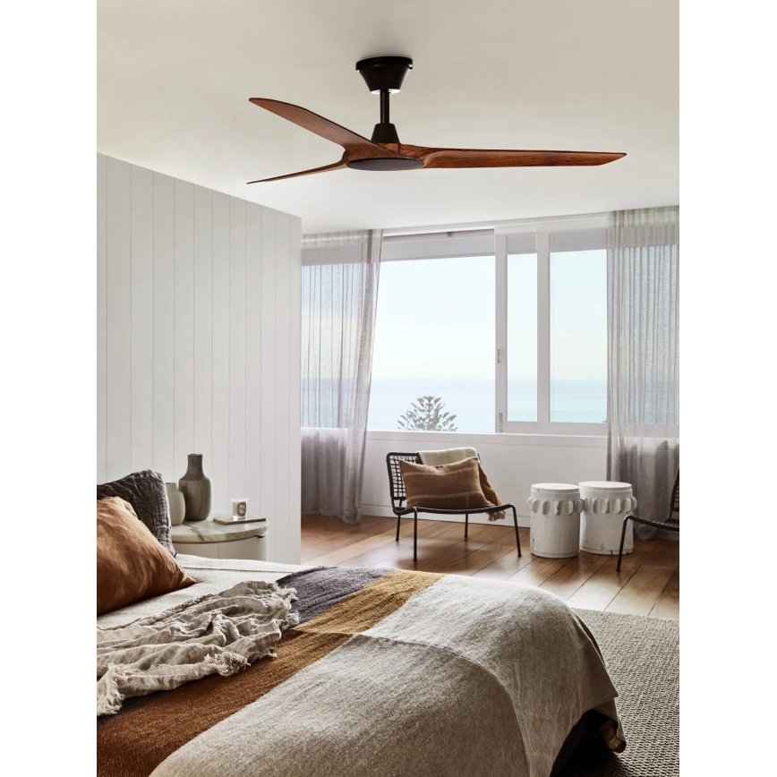 Lucci Air 21321749 - Loftventilator ABYSS diameter 142 cm IP66 brun + fjernbetjening