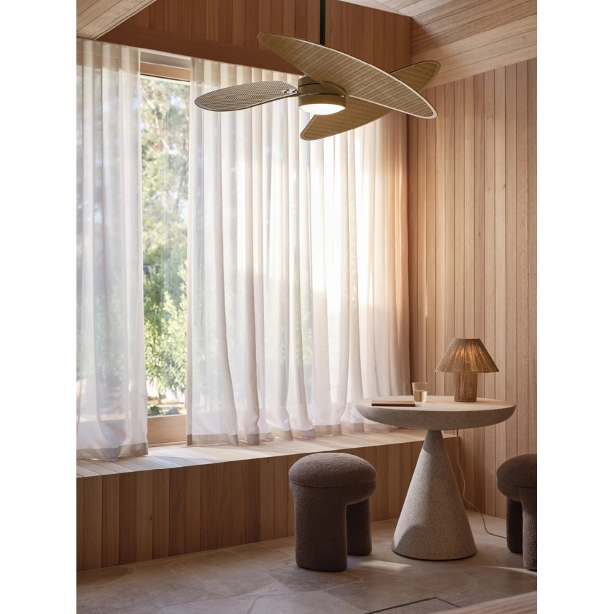 Lucci Air 21325549 - LED-dæmpbar loftventilator SABLE 1xGX53/12W/230V 3000/4000/5000K Ø 91,5 cm brun + fjernbetjening