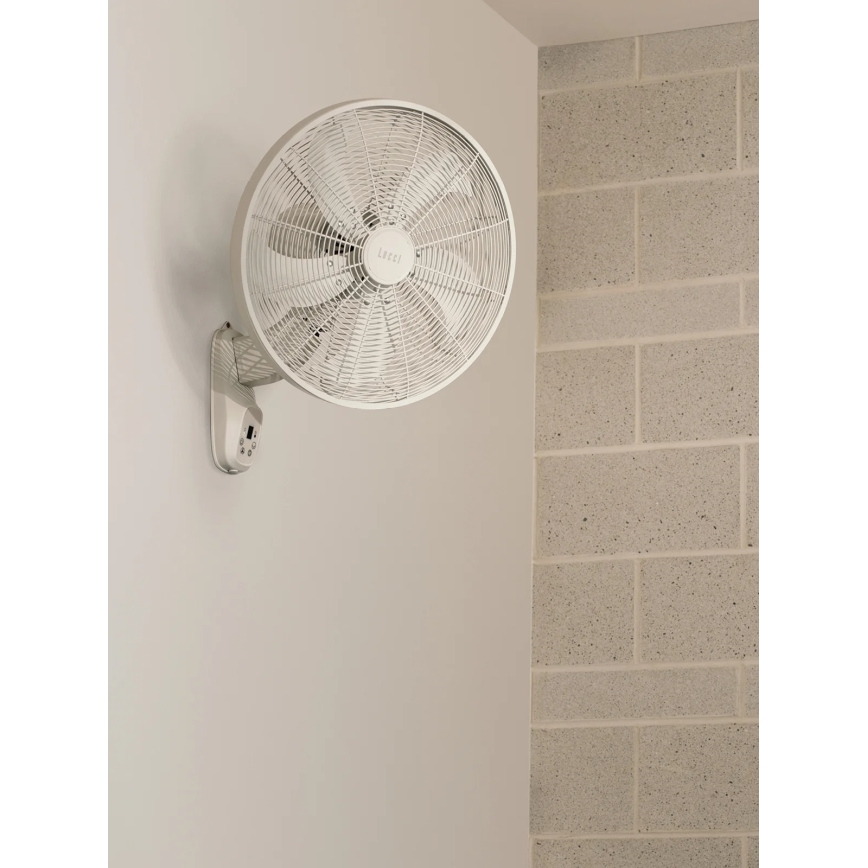 Lucci Air 21326649 - Vægmonteret ventilator GLIDE 36 W/230 V Ø 45 cm hvid + fjernbetjening
